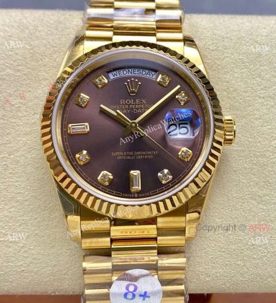 Rolex 8+ Factory DayDate Cal.2834 Gain Weight Edition 36mm Smoked Brown Dial